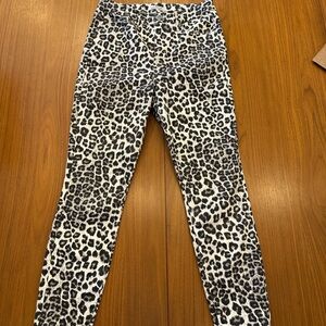 GOOD AMERICAN Good Waist Crop Black/White Leopard Print Jeans